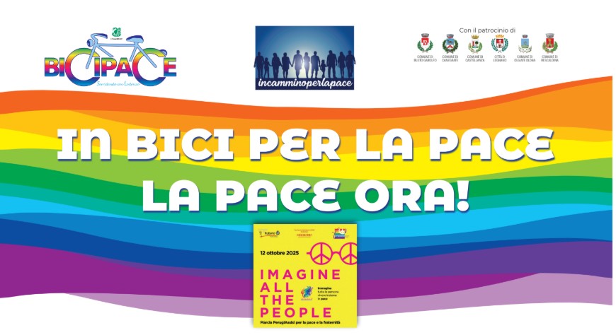 I ciclisti di Bicipace in partenza verso la marcia Perugia-Assisi