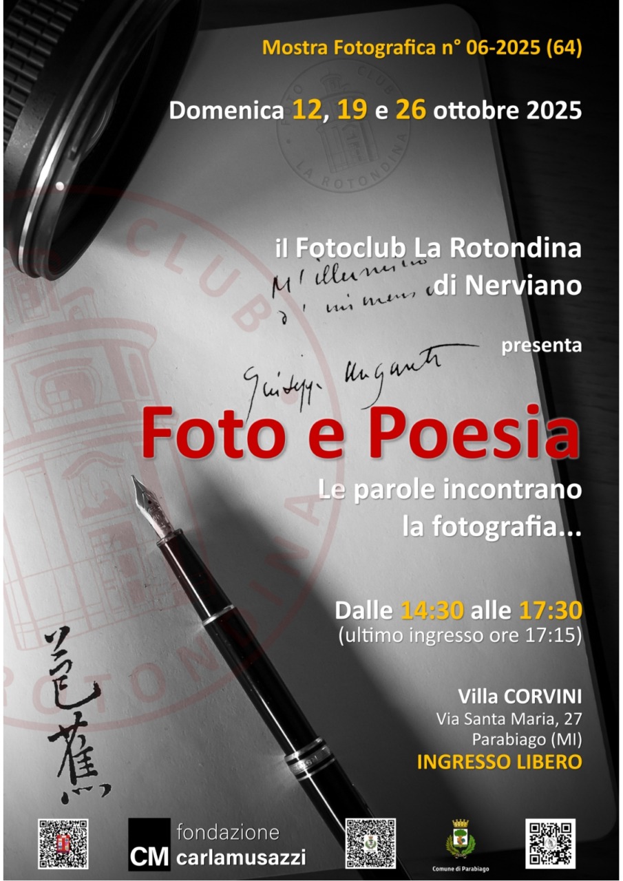 “Foto e poesia” in mostra in Villa Corvini