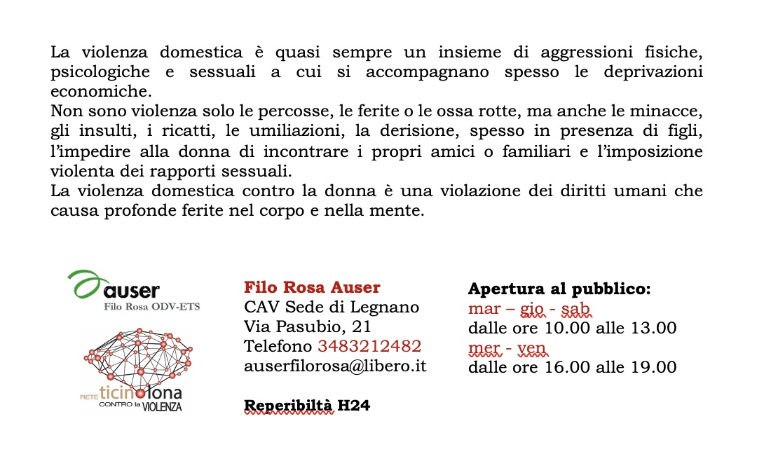 Un fiocco rosso e un volantino con i numeri antiviolenza distribuiti in ospedale dalle volontarie Acvo