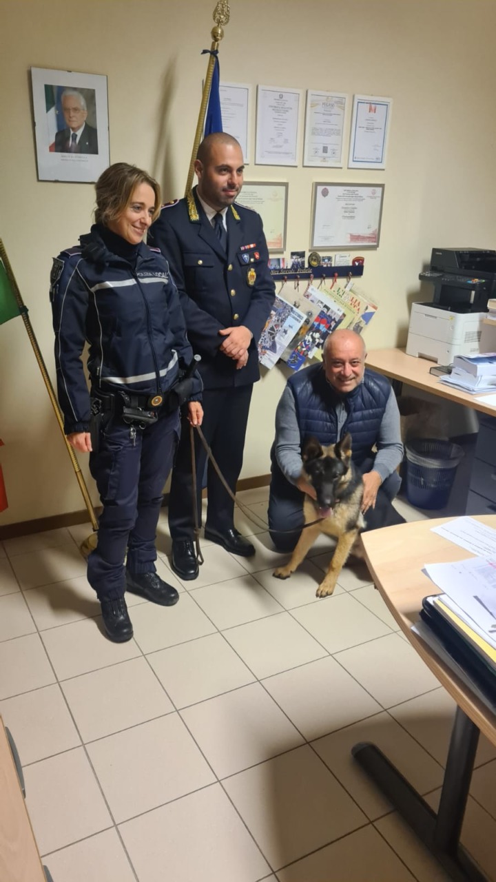 E’ arrivato Narco, l’unità cinofila della Polizia Locale