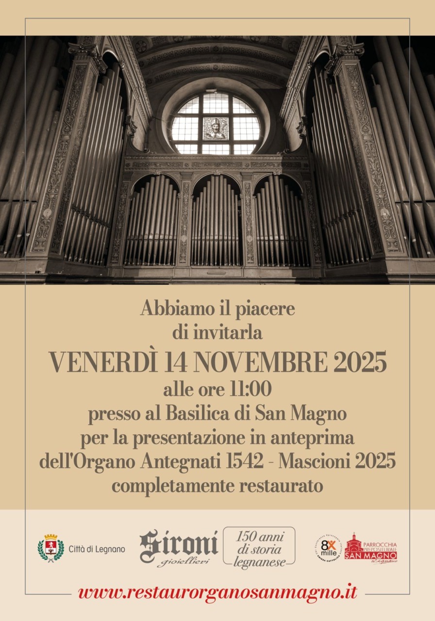 A Palazzo Malinverni una mostra sul restauro dell’organo di San Magno