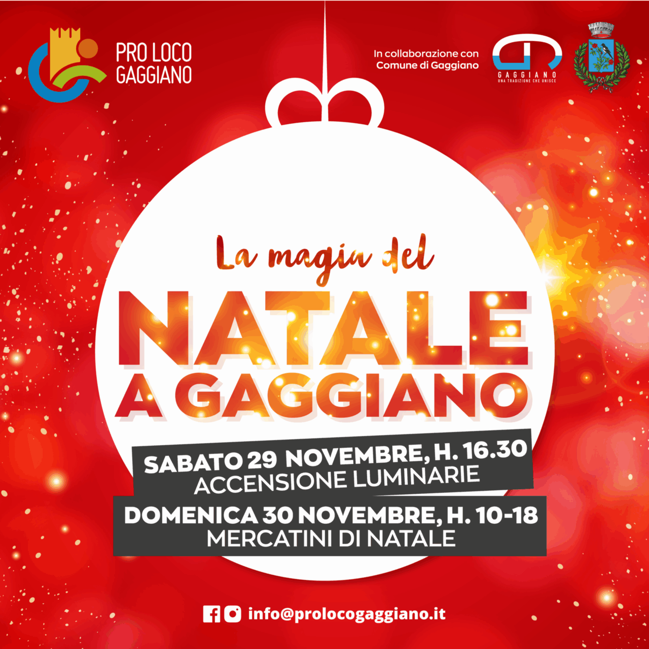 Natale a Gaggiano: tanti gli appuntamenti in programma