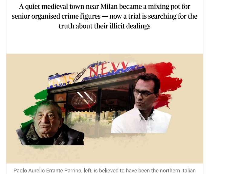 Finisce sulle pagine del The Times l’inchiesta Hydra e Abbiategrasso