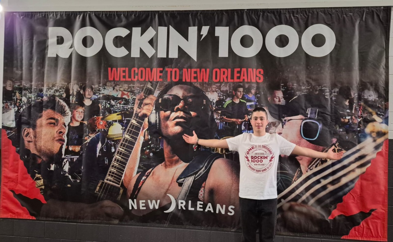 Alessandro Monti in concerto coi Rockin’1000 a New Orleans