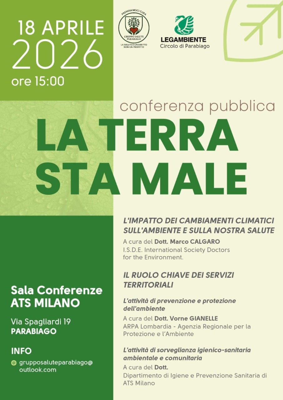 Il Gruppo salute e Legambiente insieme per l’incontro “La Terra sta male”