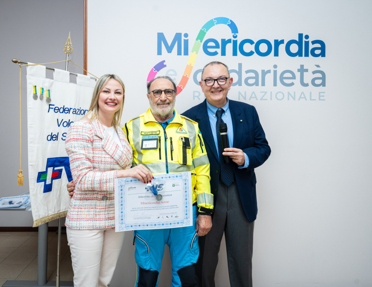 Misericordia e Astra Soccorso premiate nella Giornata di Ringraziamento ai soccorritori delle Olimpiadi