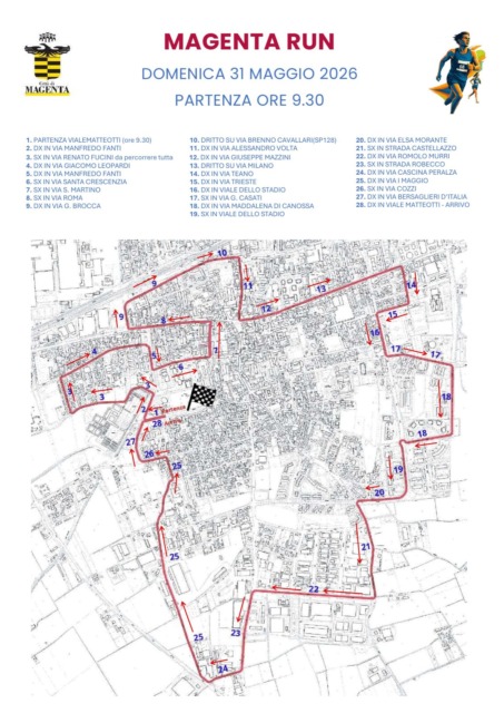 Arriva la Magenta Run: attesi fino a 500 partecipanti