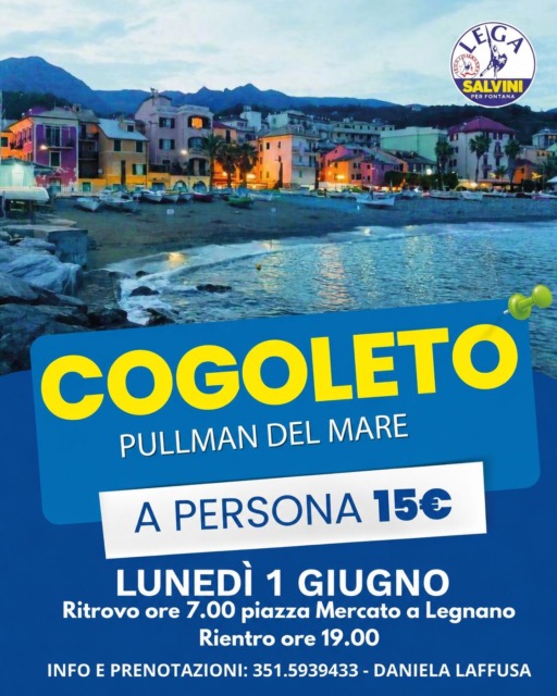 Torna il Pullman del mare: Laffusa rilancia la gita a Cogoleto prima del ballottaggio