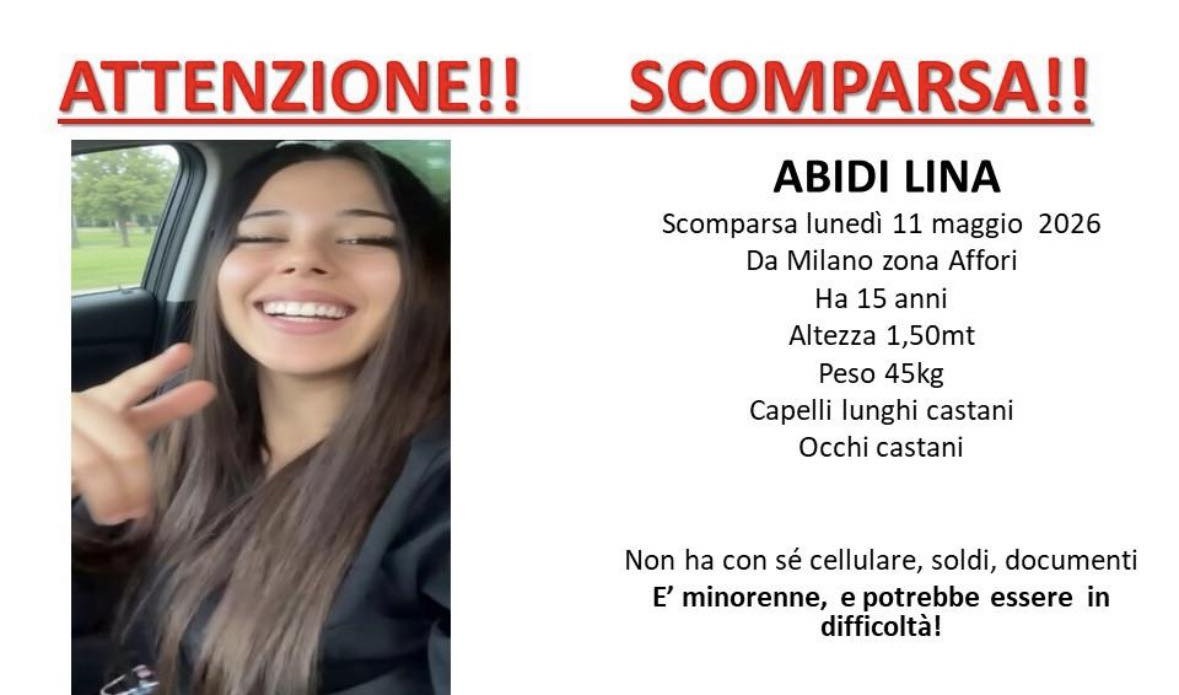 Si cerca Lina Abidi, 15enne scomparsa da Milano dall’11 maggio