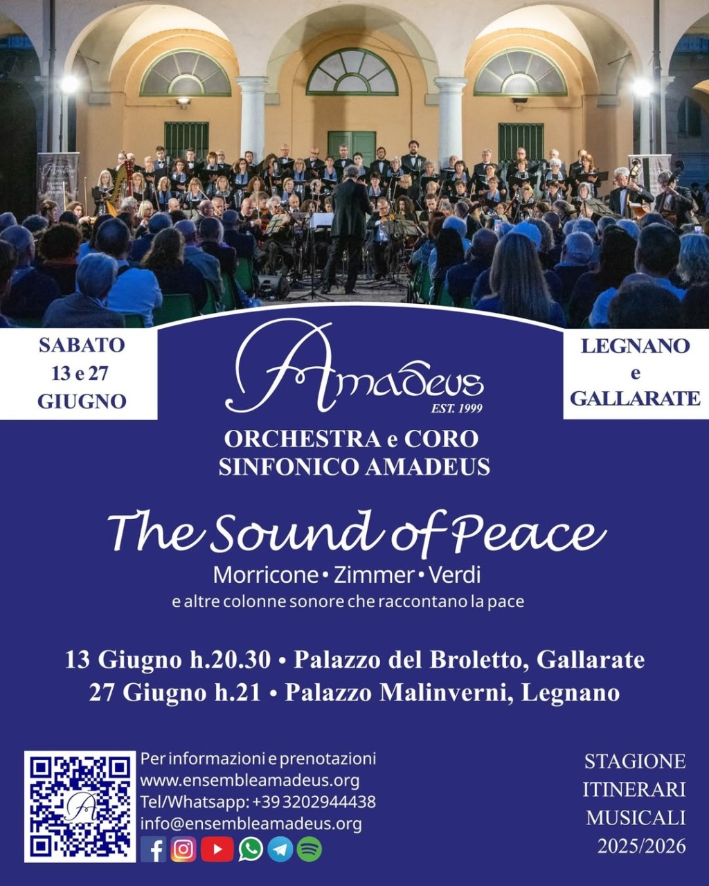 The Sound of Peace, Amadeus porta la pace in concerto tra Gallarate e Legnano
