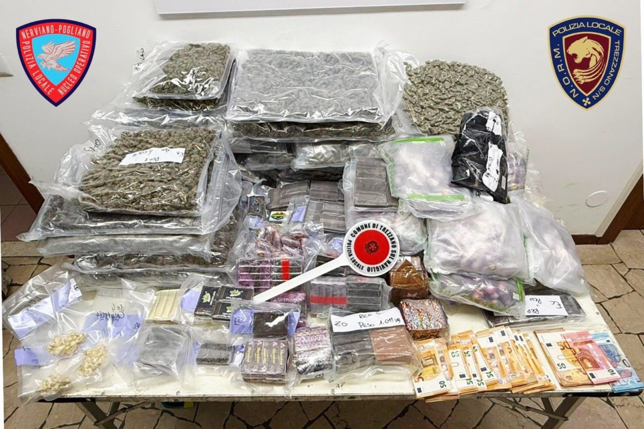 Ben 60 chili di droga sequestrati dalla Polizia Locale