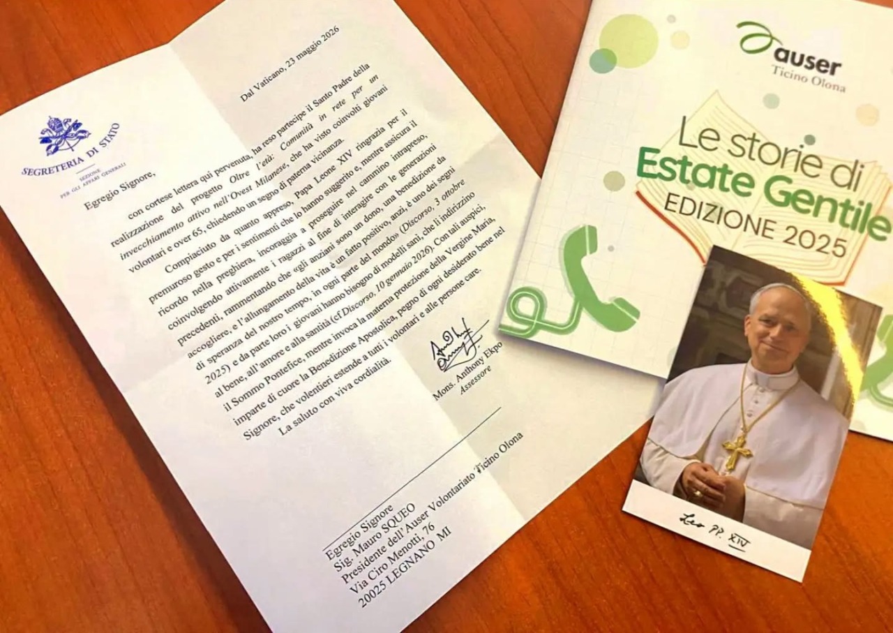 Il Papa ringrazia l’Auser Ticino Olona per il progetto “Estate gentile”