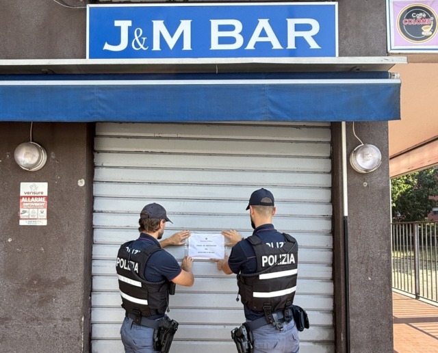 Pregiudicati tra i clienti, il Questore chiude per 10 giorni il Bar “J&M”
