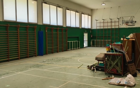 Lavori alla palestra di via don Sturzo