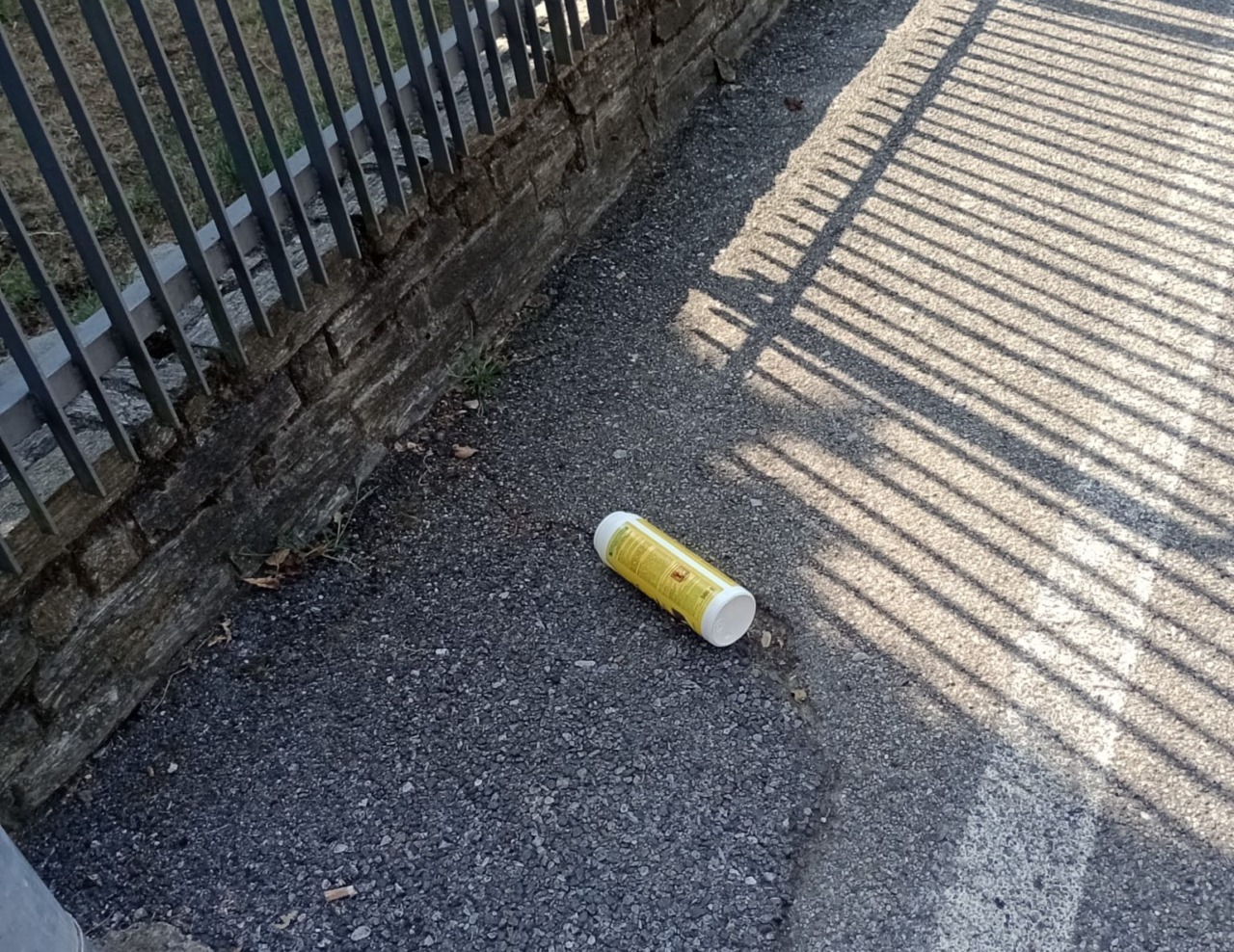 Sostanza insetticida abbandonata in strada, la segnalazione dei residenti