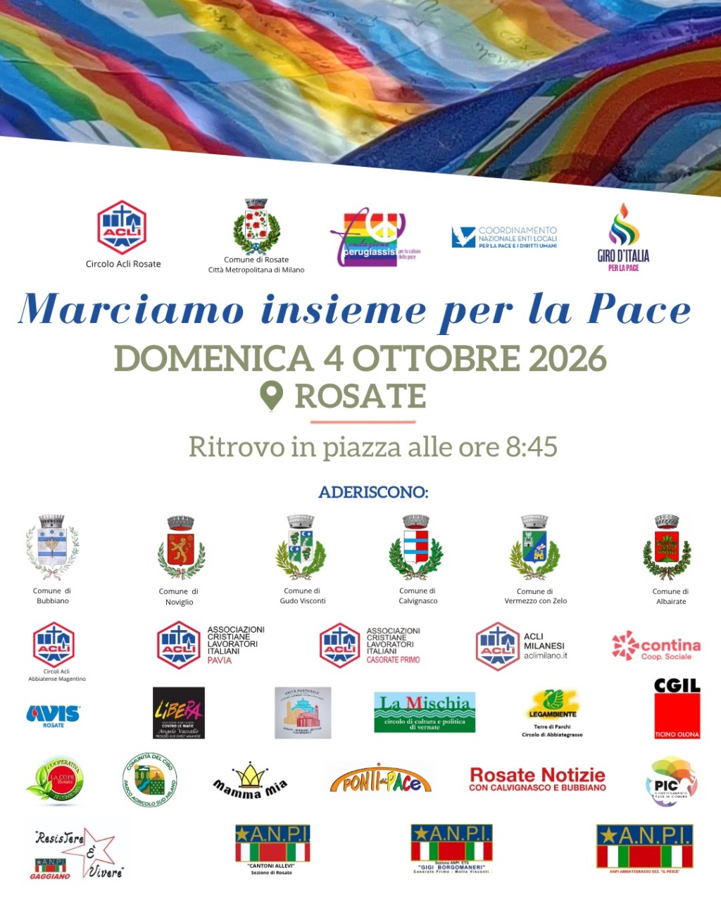 Rosate si prepara per la Marcia della Pace