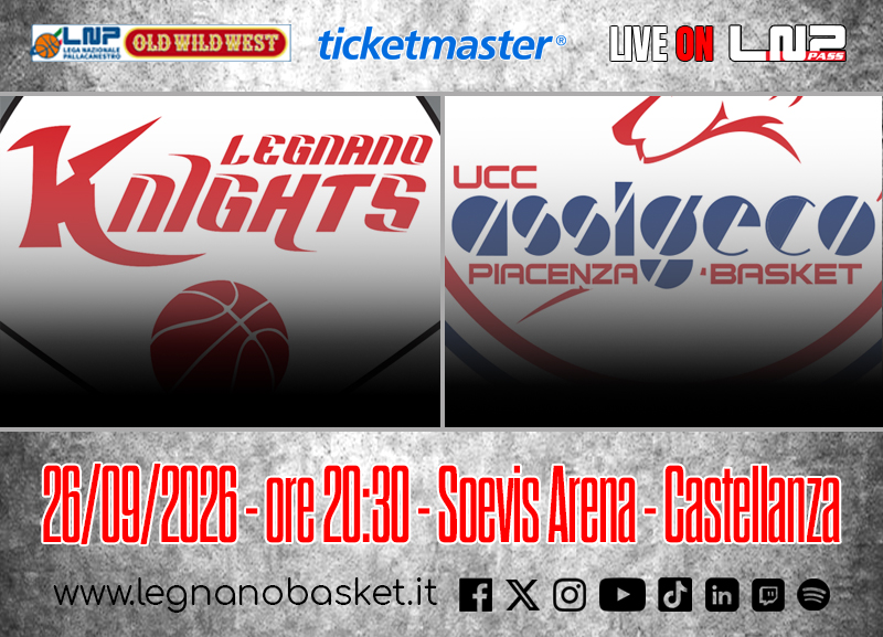Legnano Knights, finalmente si gioca: alla Soevis Arena arriva Piacenza