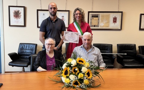 57 anni di matrimonio: attestato per Grazia e Alberto