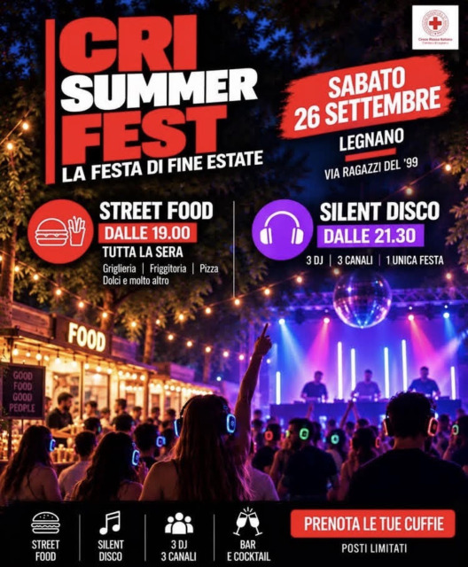 Cri Summer Fest: street food, silent disco e prevenzione