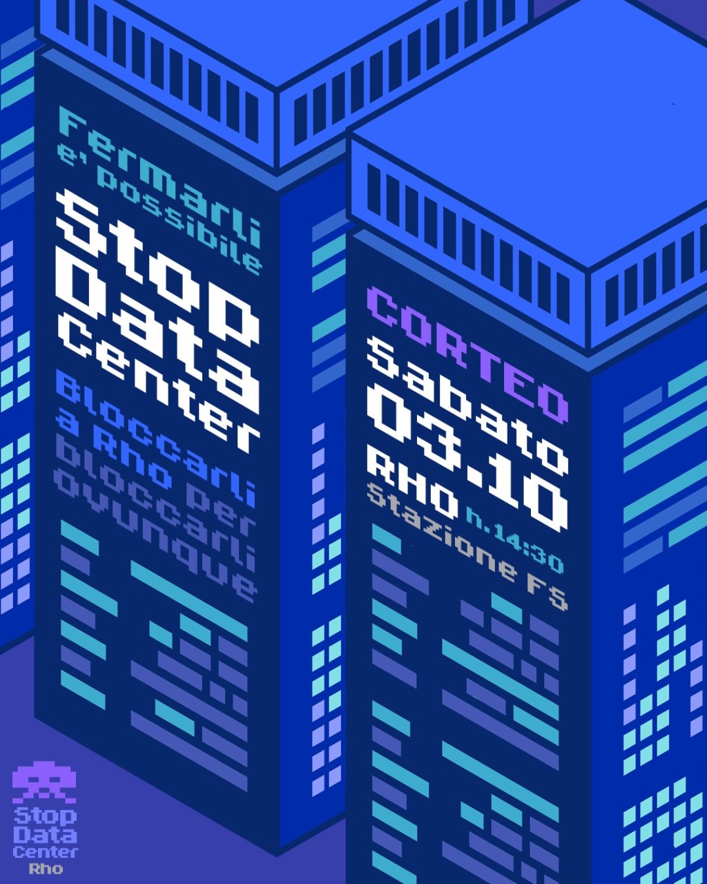 In arrivo a Rho il corteo per fermare i data center