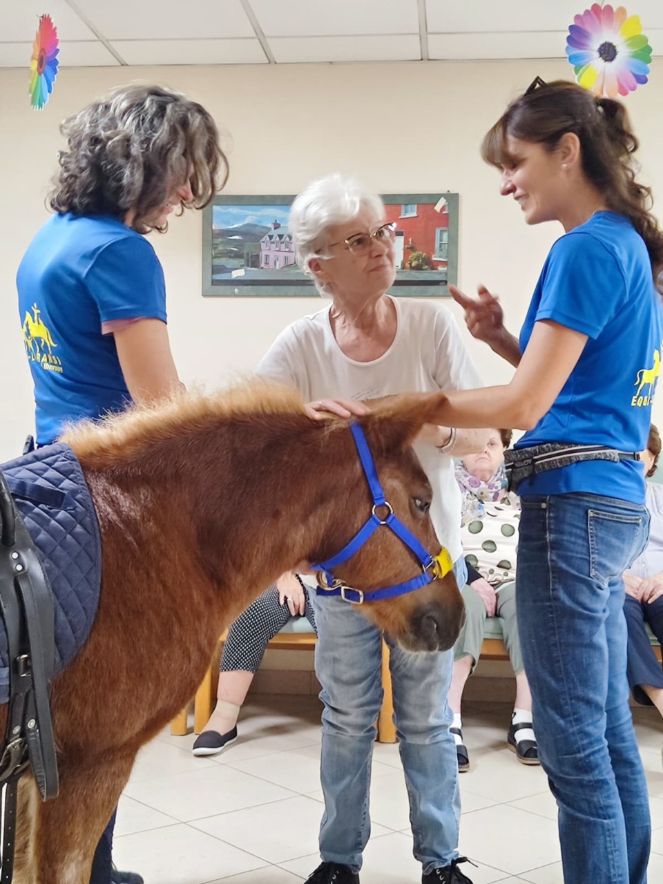 Il pony Trilly entra a Villa Arcadia e commuove gli anziani